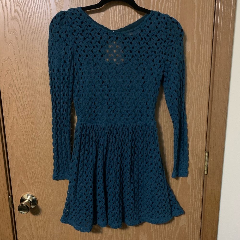 Green lacy knit dress from Altar’d state